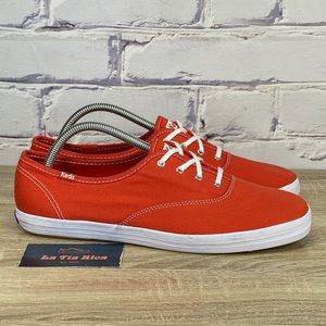 Keds Champion Red Canvas Wide Low Top Shoes